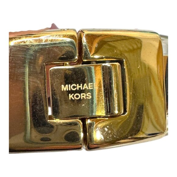 Michael Kors Gold-Tone & Clear Lucite Hinge Bracelet NEW with DEFECTS See Pics - Picture 4 of 9